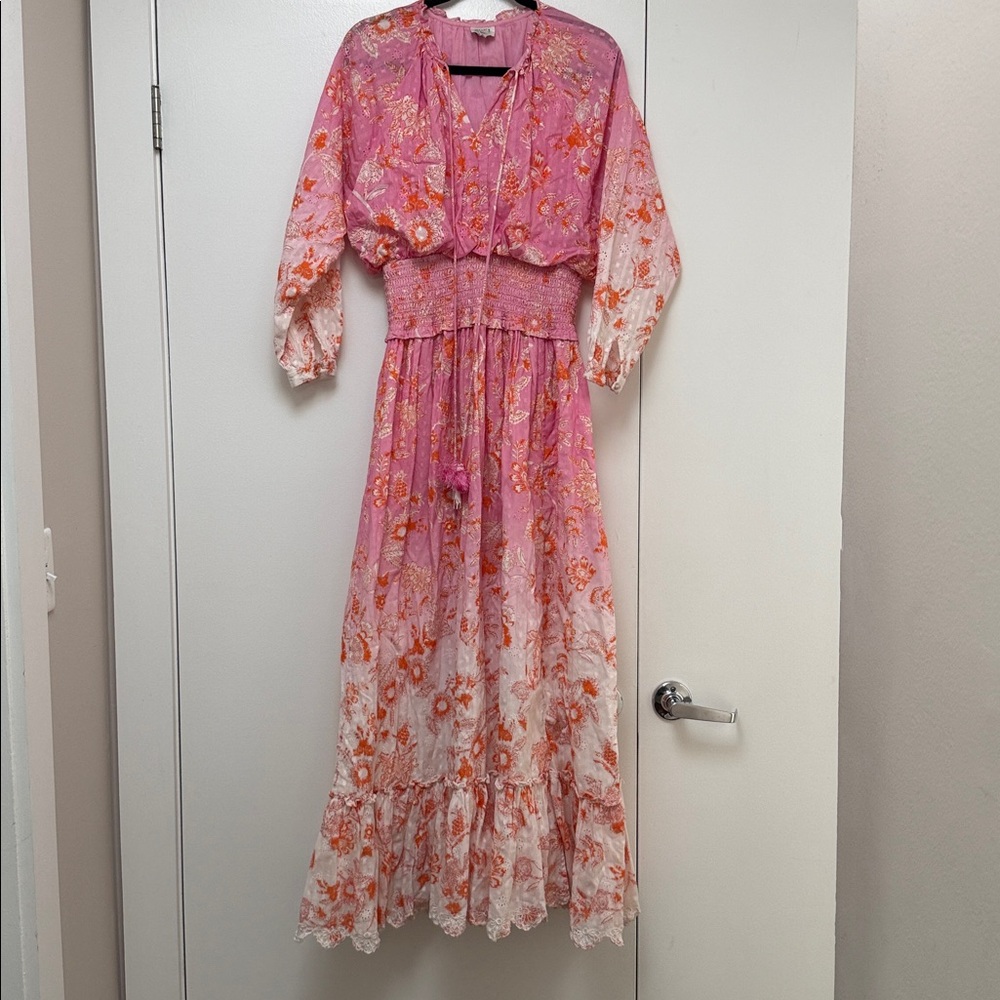 HEMANT & NANDITA Sidra Long Sleeve Maxi Dress